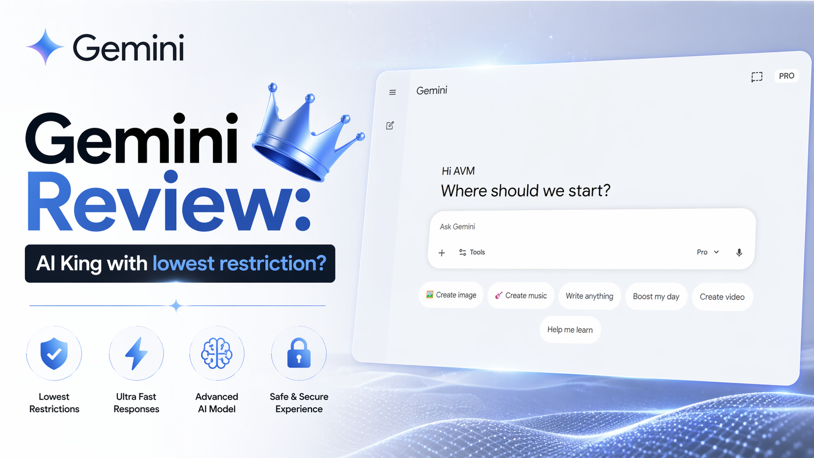 Gemini Review: AI King with lowest restriction?