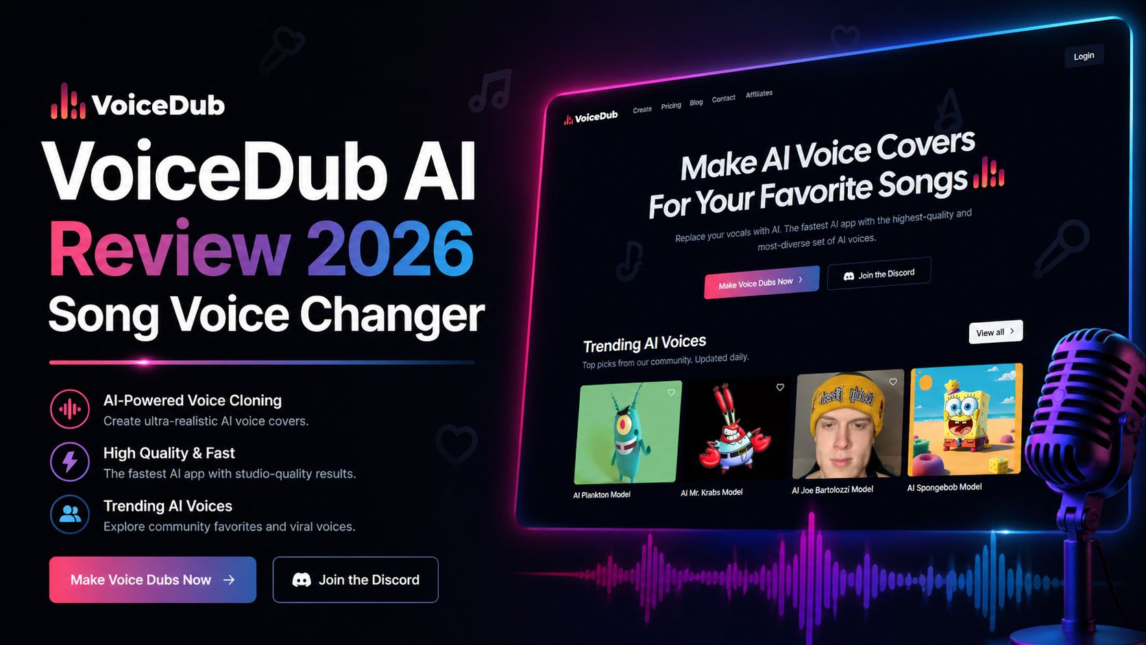 VoiceDub AI Review 2026 Song Voice Changer