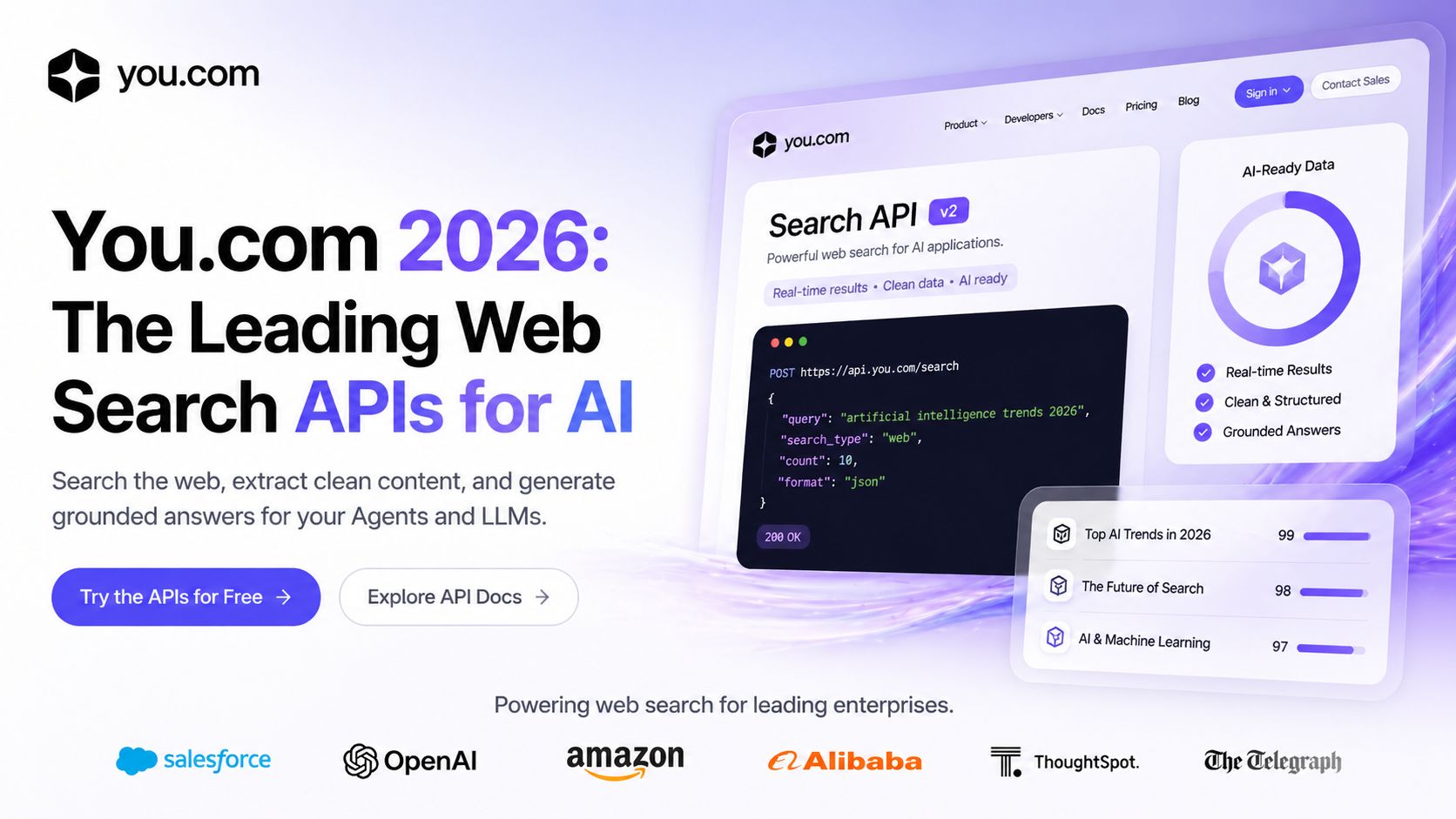 You.com 2026: The Leading Web Search APIs for AI