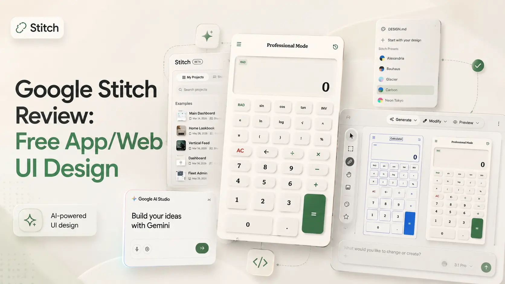 Google Stitch Review: Free App/Web UI Design